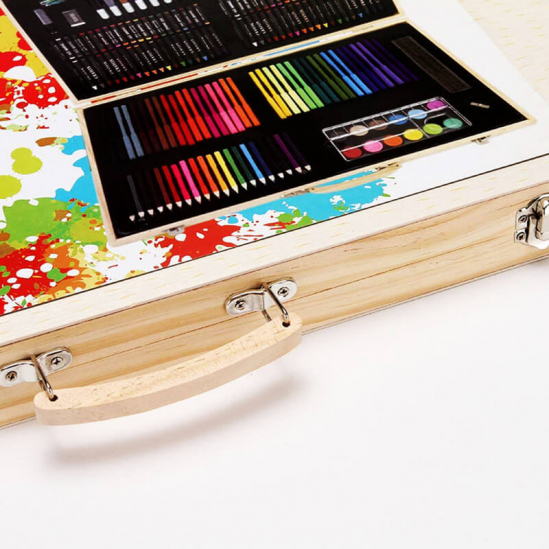 Набор для рисования 150 предметов «Artistic Set» в деревянном чемодане - фото 3