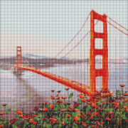 Алмазна мозаїка картина «Ранковий Сан-Франциско» розмір 40-40 см Ідейка AMO7177