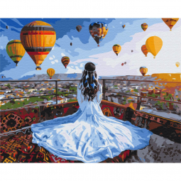 Картина по номерам «Мрійниця в Каппадокії» розмір 40-50 см Brushme BS37984