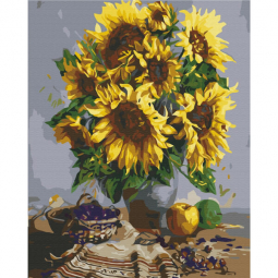Картина по номерам «Натюрморт з букетом соняшників» розмір 40-50 см Brushme BS51955