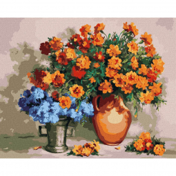 Картина по номера «Квіткові обійми» розмір 40-50 см Ідейка КНО5657