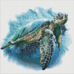 Алмазна мозаїка картина «Блакитна черепаха» розмір 40-40 см Идейка АМО7430