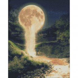 Алмазна мозаїка картина «Місячний водоспад» розмір 40-50 см Идейка АМО7168
