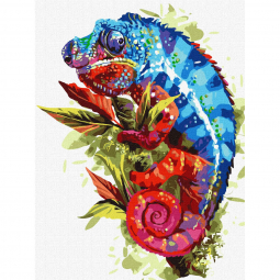 Картина по номерах «Яскравий хамелеон» розмір 30-40 см Идейка КНО4467