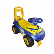 Машина каталка для дітей «Автошка» музичне кермо жовто-блакитна Doloni 0142/17UA