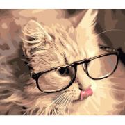 Картина за номерами «Розумний котик» розміром 40-50 см Strateg DY184