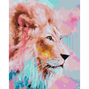 Картина по номерах «Рожевий Лев» розмір 40-50 см Ідейка КНО4399