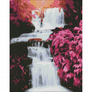 Картина з алмазною мозаїкою «Тропічний водоспад» розмір 40-50 см АМО7236