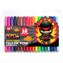 Фломастери «Ninja» 18 кольорів YES 650532