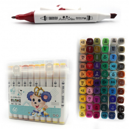 Набір скетч маркерів 60 кольорів двосторонні Mouse 222-60