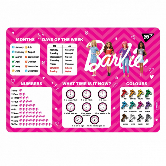 Підкладка для столу «Barbie 2 » англійська 492056 - фото 1