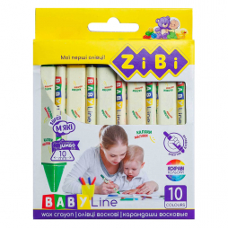 Олівці воскові «JUMBO» 10 кольорів трикутні BABY Line ZiBi ZB.2482