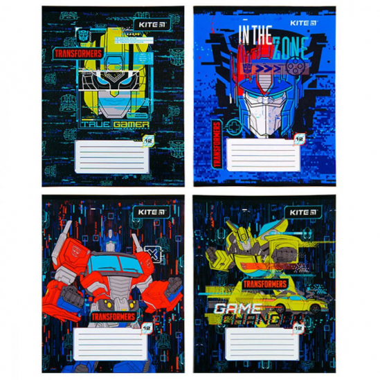 Зошит 12 аркушів в косу лінію «Transformers» Kite TF22-235 - фото 1
