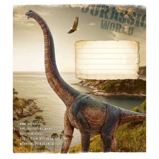 Зошит 18 аркушів в лінію «Динозаври» Школярик 3030 Л - фото 5
