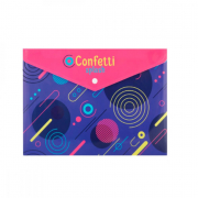 Папка-конверт пластикова «Confetti» формат А4 на кнопці CFS Economix CF32012-09