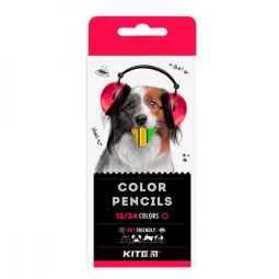 Олівці 12 шт 24 кольорів «Dogs» Kite K22-054-1