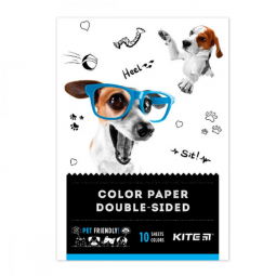 Бумага кольрова формат А5 «Dogs» 10 аркушів Kite K22-293