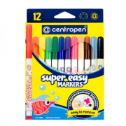 Фломастери «Super Easy» 12 кольорів Centropen 2580-12