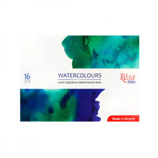 Набір акварельної фарби в кюветі 16 кольорів Rosa Studio 340204 - фото 1