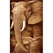 Картина по номерах «Слоник з мамою» розміром 50-25 см Strateg WW034