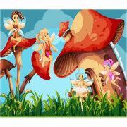 Картина по номерах «Феї на грибочках» розміром 30-40 см Strateg SS6696