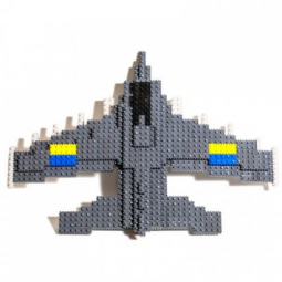Конструктор пікселі «Літак F-16» 506 деталей розмір деталей 0,9 см VITA TOYS VTK0107