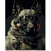 Картина по номерах «Войовничий пес» розміром 30-40 см Strateg SS6744