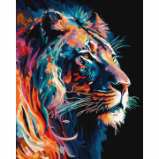 Картина по номерах «Граціозний лев з фарбами металiк extra» розмір 40-50 см Идейка КНО6517
