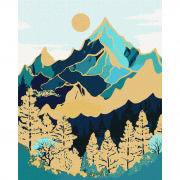 Картина по номерах «Гірський ландшафт з фарбами металiк extra» розмір 40-50 см Идейка КНО5102