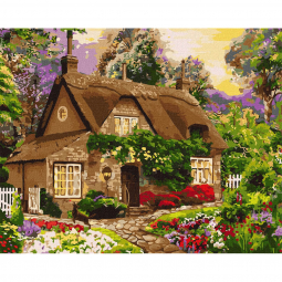 Картина по номерах «Будиночок у лісі» розмір 40-50 см Идейка КНО6323