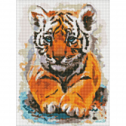 Алмазна мозаїка картина «Маленьке тигреня» розмір 30-40 см Ідейка АМО7483
