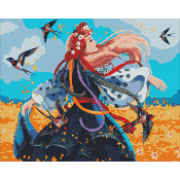 Картина з алмазною мозаїкою «Українка в танці» розмір 40-50 см Ідейка АМО7637