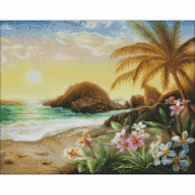 Картина з алмазною мозаїкою «Вечір у раю» розмір 40-50 см Ідейка АМО7287