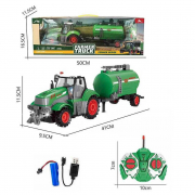 Трактор з причепом бочкою на радіокеруванні підсвічування фар масштаб 1:24 з акумулятором QH205-3