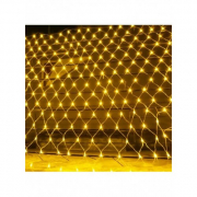 Гірлянда сітка прозорий шнур 120 Led лампочок розмір 2-2 м колір золото від мережі RV-81G