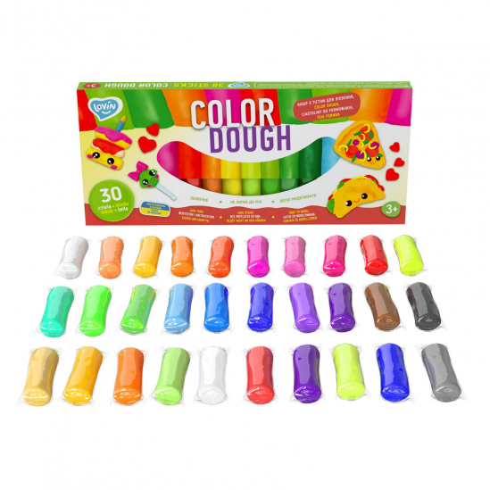 Набор для лепки тестом 30 стиков Color Dough Lovin ОКТО 41205 - фото 1