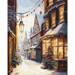 Картина за номерами Різдвяна вулиця розмір 40-50 см Ідейка KHO3640