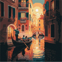 Картина за номерами Романтика Венеції розмір 40-40 см Ідейка KHO3637