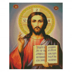 Картина алмазна мозаїка Ікона Ісус Христос розміром 40х50 см Strateg FA40053