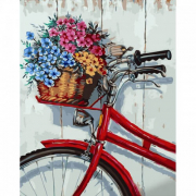 Картина за номерами «Квіти у кошику велосипеда» розмір 40-50см Стратег GS1513