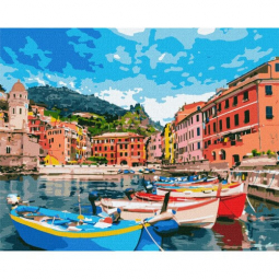 Картина за номерами «Містечко Італії» розмір 40-50 см Ідейка KHO2725