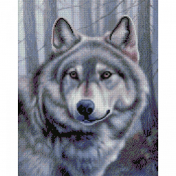 Картина алмазна мозаїка «Гірський вовк» розміром 40-50 см Strateg FA20139
