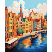 Картина за номерами «Різнокольорове містечко» розмір 40-50 см Ідейка KHO3642