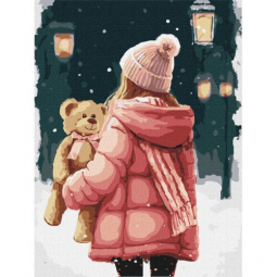Картина за номерами «На зимовій прогулянці» розмір 30-40 см Ідейка KHO8321