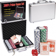 Набір для гри у покер 200 фішок 2 колоди карт кубики валіза 80382
