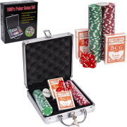 Набір для гри у покер 100 фішок 2 колоди карт кубики 94302