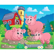 Картина по номерах «Свинки у багнюці» розмір 30-30 см Strateg ES163