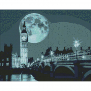 Картина алмазна мозаїка «Ніч у Лондоні» розмір 40-50 см Ідейка AMO7212
