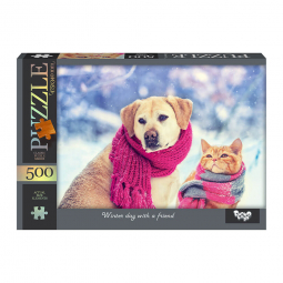 Пазли «Winter day with a friend» 500 деталей DankoToys C500-14-08