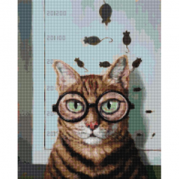 Картина алмазна мозаїка «Перевірка зору котика Lucia Heffernan» розмір 40-50 см Brushme DBS1219